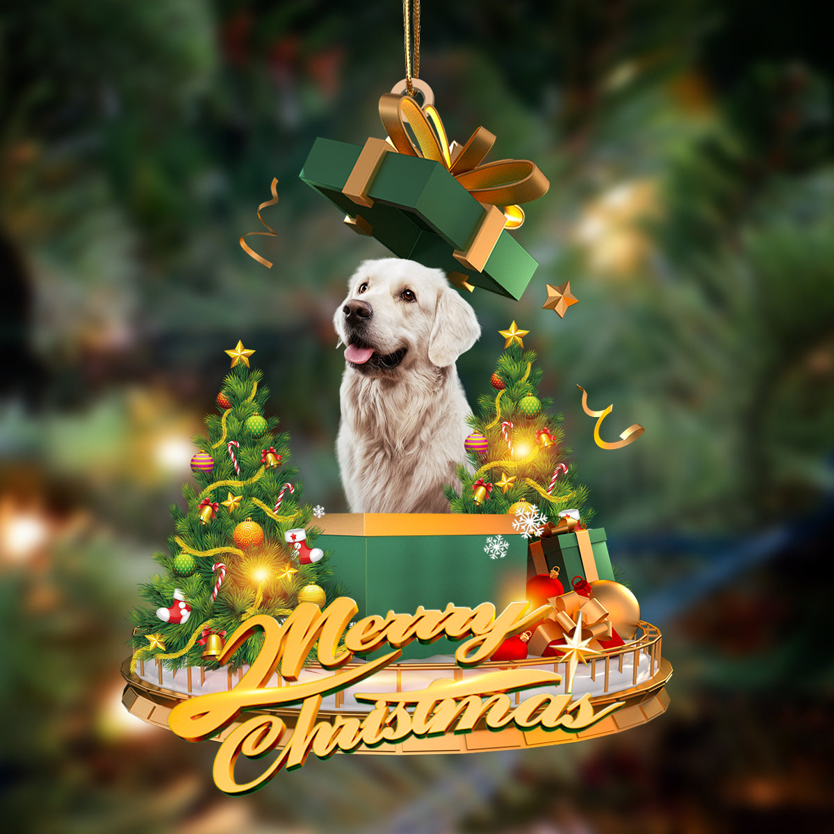 Ornament- Golden Retriever Mars-Christmas Gifts&dogs Hanging Ornament, Happy Christmas Ornament, Car Ornament - Best gifts your whole family