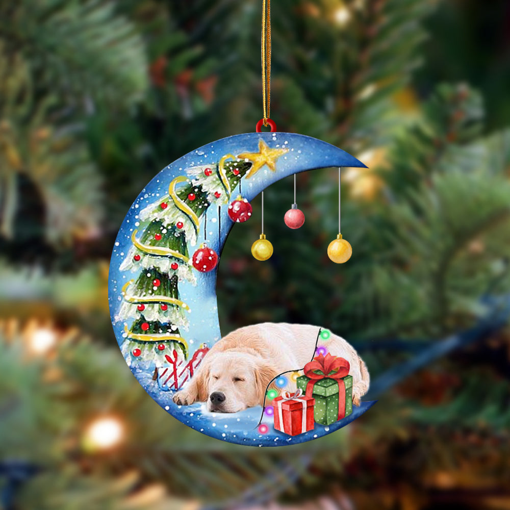 Ornament- Golden Retriever-Sleep On The Moon Christmas Two Sided Ornament, Christmas Ornament, Car Ornament - Best gifts your whole family
