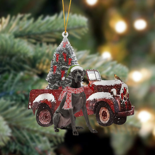 Ornament- Great Dane 1-Christmas Truck Two Sided Ornament, Happy Christmas Ornament, Car Ornament - Best gifts your whole family