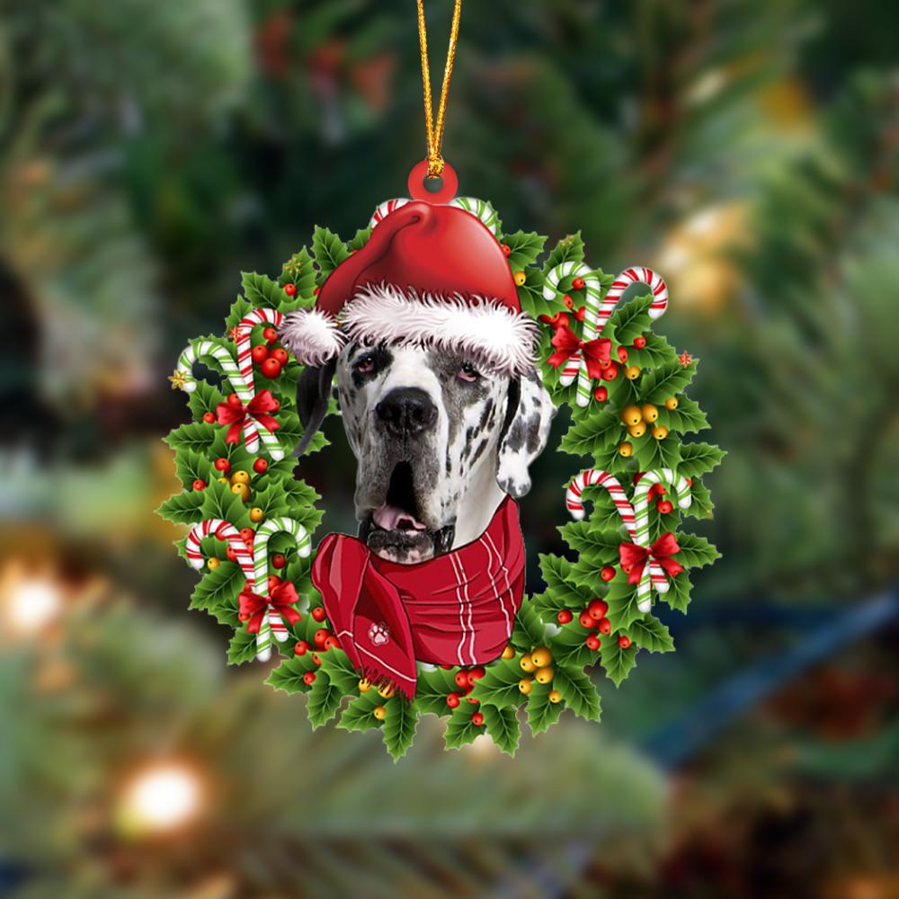 Ornament- Great Dane 2-Xmas Bandana Hanging Ornament, Happy Christmas Ornament, Car Ornament - Best gifts your whole family