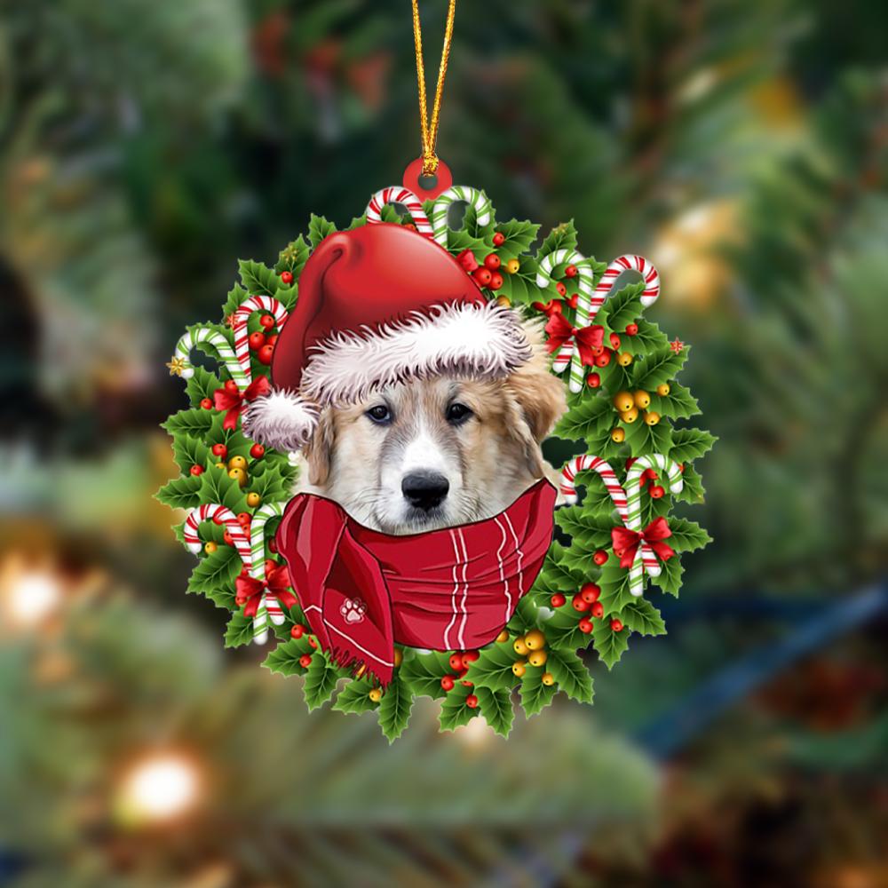 Ornament- Great Pyrenees 1-Xmas Bandana Hanging Ornament, Happy Christmas Ornament, Car Ornament - Best gifts your whole family