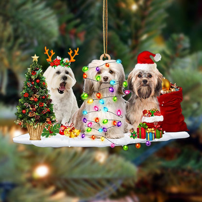 Ornament- Havanese-Christmas Dog Friends Hanging Ornament, Happy Christmas Ornament, Car Ornament - Best gifts your whole family