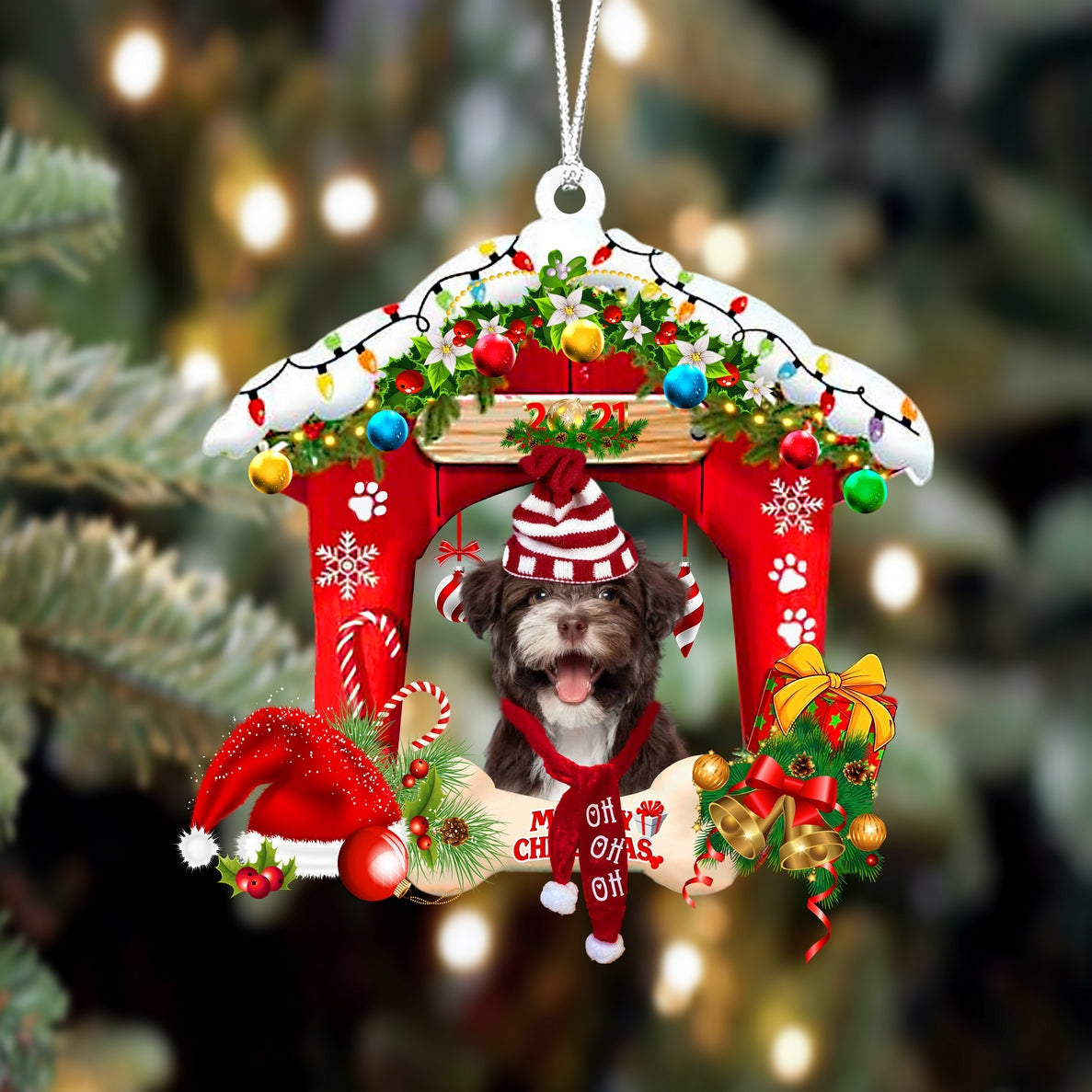 Ornament- Havanese-Christmas House Two Sided Ornament, Happy Christmas Ornament, Car Ornament - Best gifts your whole family