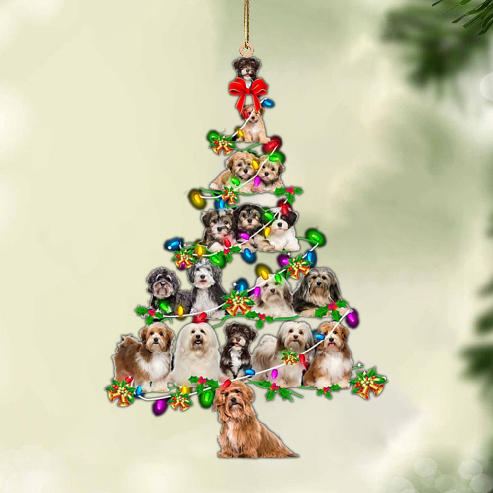 Ornament- Havanese-Christmas Tree Lights-Two Sided Ornament, Happy Christmas Ornament, Car Ornament - Best gifts your whole family