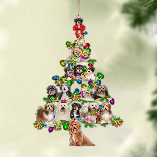 Ornament- Havanese-Christmas Tree Lights-Two Sided Ornament, Happy Christmas Ornament, Car Ornament - Best gifts your whole family