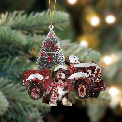 Ornament- Havanese-Christmas Truck Two Sided Ornament, Happy Christmas Ornament, Car Ornament - Best gifts your whole family