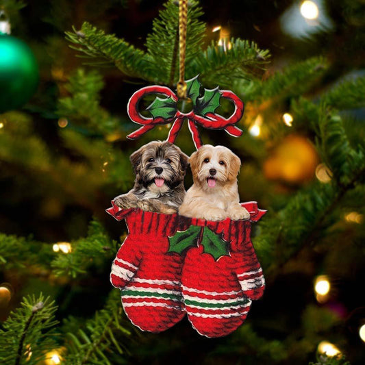 Ornament- Havanese Inside Your Gloves Christmas Holiday-Two Sided Ornament, Christmas Ornament, Car Ornament - Best gifts your whole family