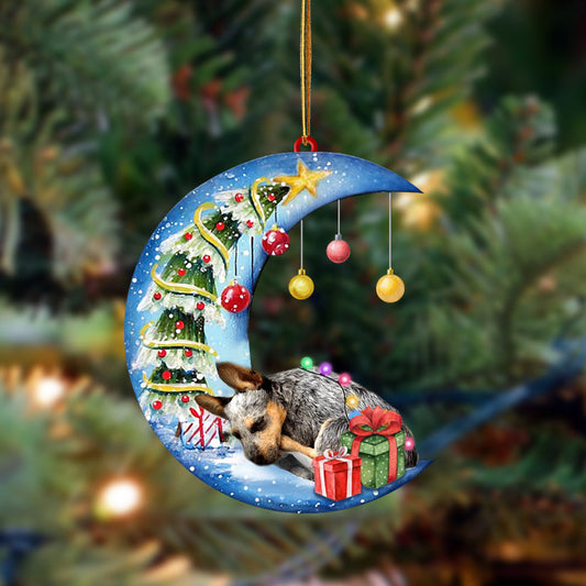Ornament- Heeler-Sleep On The Moon Christmas Two Sided Ornament, Happy Christmas Ornament, Car Ornament - Best gifts your whole family