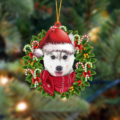 Ornament- Husky 2-Xmas Bandana Hanging Ornament, Happy Christmas Ornament, Car Ornament - Best gifts your whole family