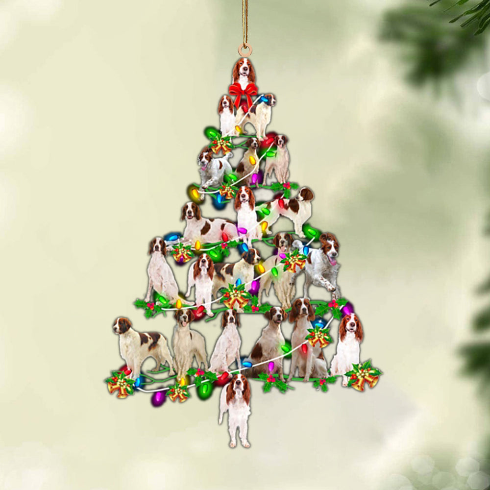 Ornament- Irish Red White Setter-Christmas Tree Lights-Two Sided Ornament, Christmas Ornament, Car Ornament - Best gifts your whole family