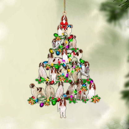 Ornament- Irish Red White Setter-Christmas Tree Lights-Two Sided Ornament, Christmas Ornament, Car Ornament - Best gifts your whole family