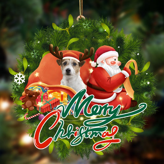 Ornament- Jack Russel Terrier-Santa & dog Hanging Ornament, Happy Christmas Ornament, Car Ornament - Best gifts your whole family