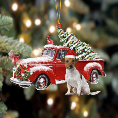 Ornament- Jack Russell Terrier-Cardinal & Truck Two Sided Ornament, Happy Christmas Ornament, Car Ornament - Best gifts your whole family