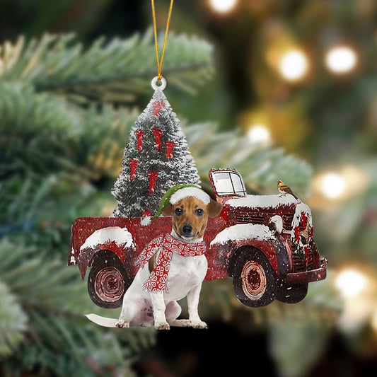 Ornament- Jack Russell Terrier-Christmas Truck Two Sided Ornament, Happy Christmas Ornament, Car Ornament - Best gifts your whole family