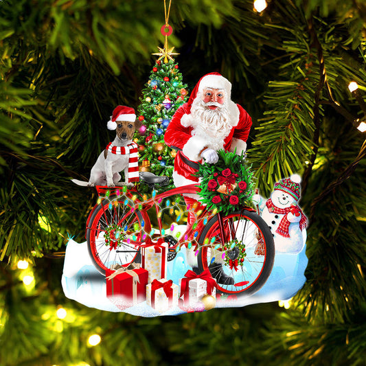 Ornament- Jack Russell Terrier On Santa's Bike Ornament Dog Ornament, Car Ornament, Christmas Ornament - Best gifts your whole family