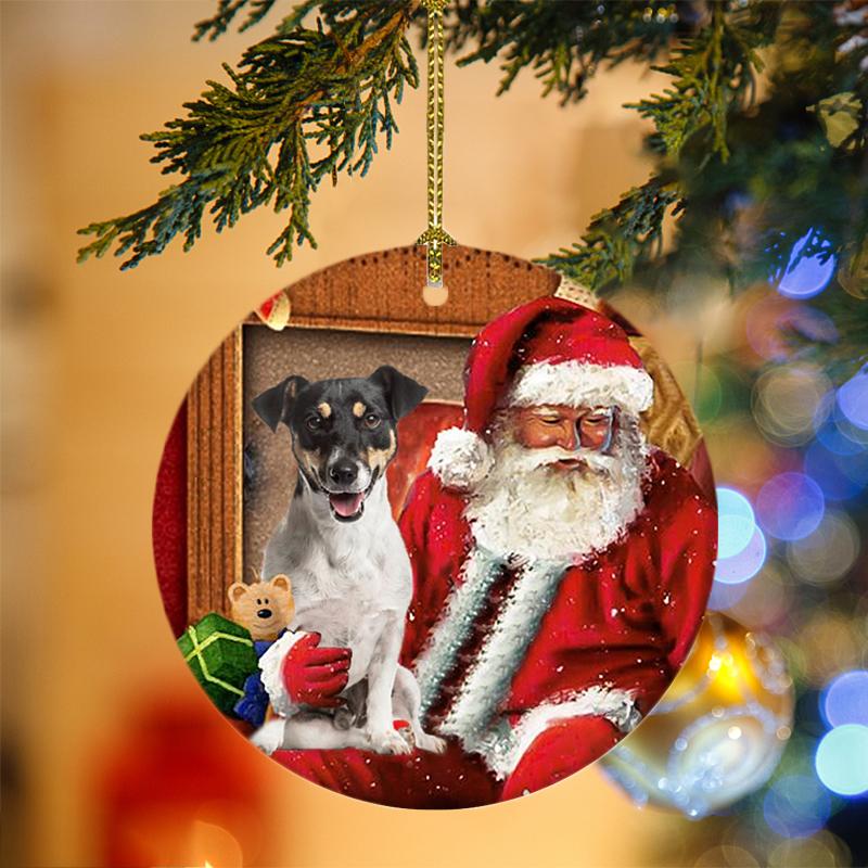 Ornament- Jack Russell Terrier With Santa Christmas Ornament, Happy Christmas Ornament, Car Ornament - Best gifts your whole family