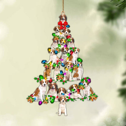 Ornament- Kooikerhondje-Christmas Tree Lights-Two Sided Ornament, Happy Christmas Ornament, Car Ornament - Best gifts your whole family