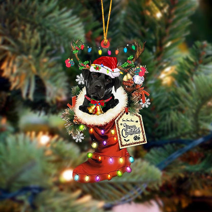 Ornament- Labrador 1-Xmas Boot-Two Sided Ornament, Happy Christmas Ornament, Car Ornament - Best gifts your whole family