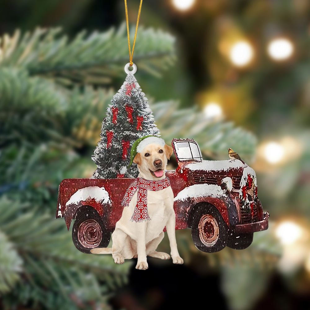 Ornament- Labrador-Christmas Truck Two Sided Ornament, Happy Christmas Ornament, Car Ornament - Best gifts your whole family