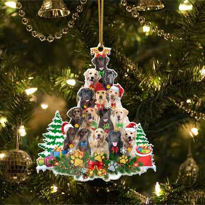 Ornament- Labrador Full The Christmas Tree-Two Sided Ornament, Happy Christmas Ornament, Car Ornament - Best gifts your whole family
