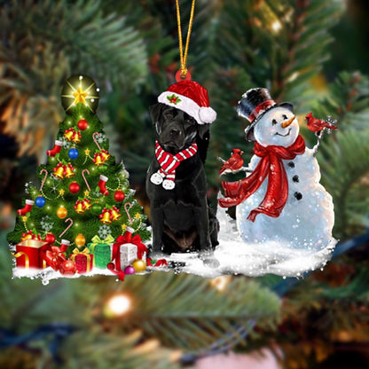 Ornament- Labrador Retriever Christmas Snow Hanging Ornament Dog Ornament, Car Ornament, Christmas Ornament - Best gifts your whole family