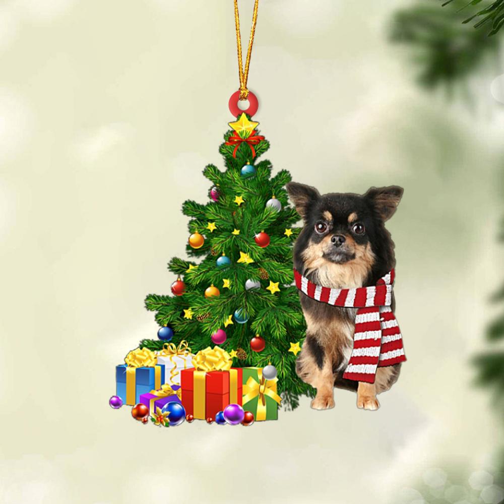 Ornament- Long Haired Chihuahua-Christmas Star Hanging Ornament, Happy Christmas Ornament, Car Ornament - Best gifts your whole family