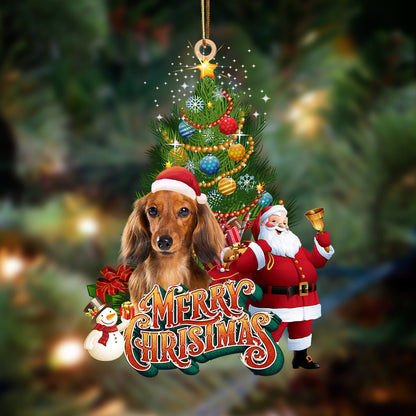 Ornament- long haired dachshund-Christmas Tree&Dog Hanging Ornament, Happy Christmas Ornament, Car Ornament - Best gifts your whole family