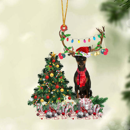 Ornament- Miniature Pinscher 2-Christmas Tree Gift Hanging Ornament, Happy Christmas Ornament, Car Ornament - Best gifts your whole family