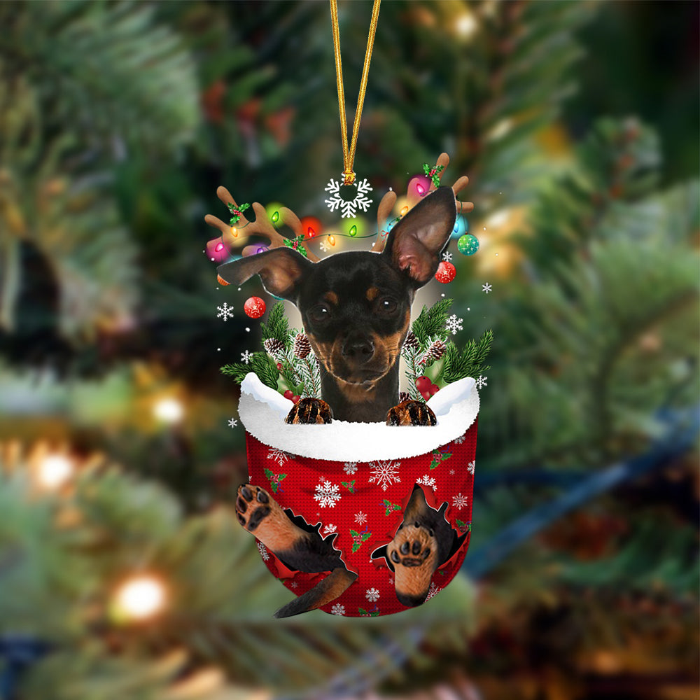 Ornament- Miniature Pinscher-In Christmas Pocket Two Sides Ornament, Happy Christmas Ornament, Car Ornament - Best gifts your whole family