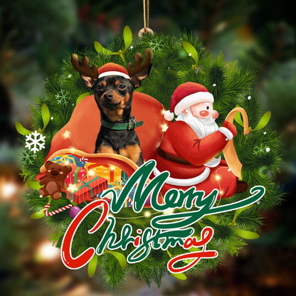 Ornament- Miniature Pinscher-Santa & dog Hanging Ornament, Happy Christmas Ornament, Car Ornament - Best gifts your whole family