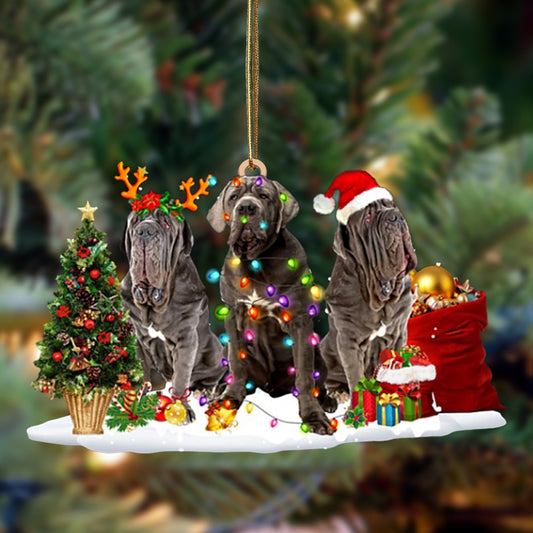 Ornament- Neapolitan Mastiff-Christmas Dog Friends Hanging Ornament, Happy Christmas Ornament, Car Ornament - Best gifts your whole family