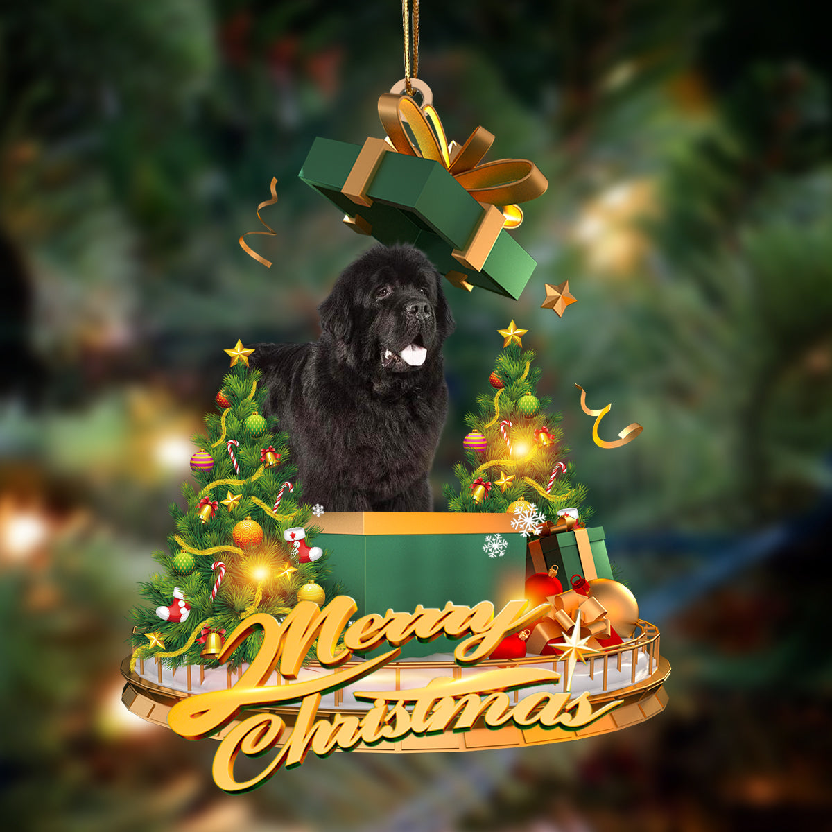Ornament- Newfoundland-Christmas Gifts&dogs Hanging Ornament, Happy Christmas Ornament, Car Ornament - Best gifts your whole family