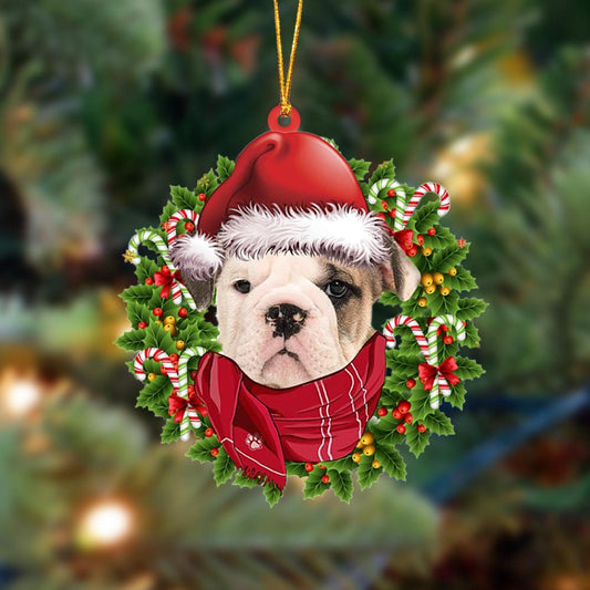 Ornament- old english bulldog 1-Xmas Bandana Hanging Ornament, Happy Christmas Ornament, Car Ornament - Best gifts your whole family