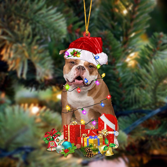 Ornament- Old English Bulldog-Dog Be Christmas Tree Hanging Ornament, Happy Christmas Ornament, Car Ornament - Best gifts your whole family