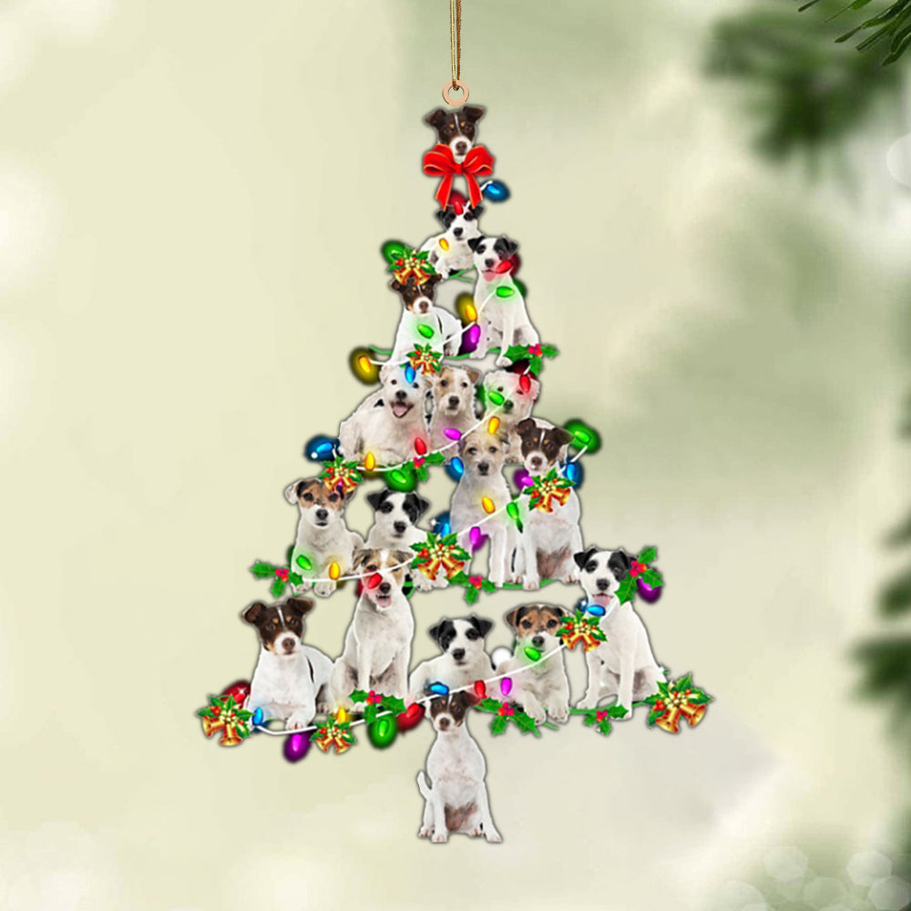 Ornament- Parson Russell Terrier-Christmas Tree Lights-Two Sided Ornament, Christmas Ornament, Car Ornament - Best gifts your whole family
