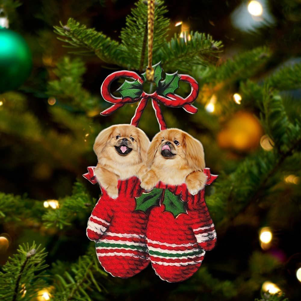 Ornament- Pekingese Inside Your Gloves Christmas Holiday-Two Sided Ornament, Christmas Ornament, Car Ornament - Best gifts your whole family