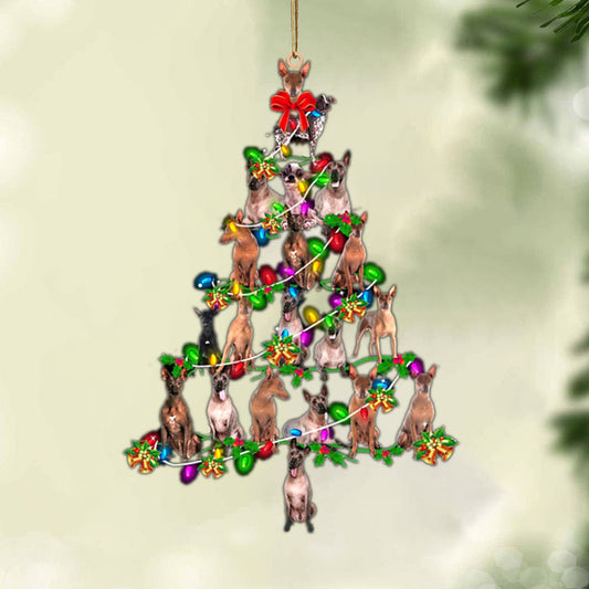 Ornament- Peruvian Hairless Dog-Christmas Tree Lights-Two Sided Ornament, Christmas Ornament, Car Ornament - Best gifts your whole family