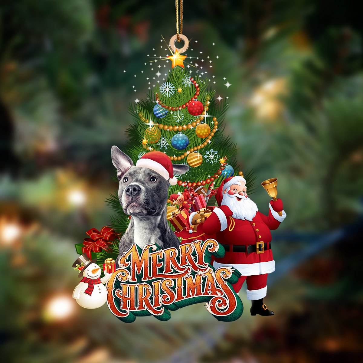 Ornament- Pitbull Dog-Christmas Tree&Dog Hanging Ornament, Happy Christmas Ornament, Car Ornament - Best gifts your whole family