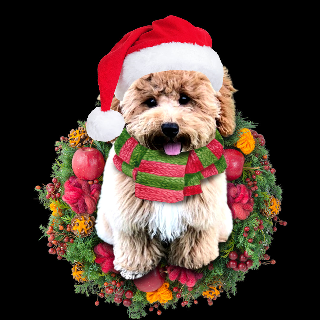 Ornament- Poochon Christmas Ornament, Happy Christmas Ornament, Car Ornament - Best gifts your whole family