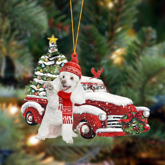 Ornament- Poodle 3-Christmas Car Two Sided Ornament, Happy Christmas Ornament, Car Ornament - Best gifts your whole family