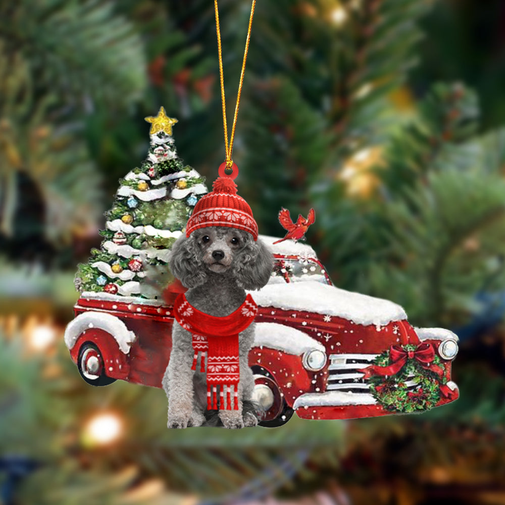Ornament- Poodle-Christmas Car Two Sided Ornament, Happy Christmas Ornament, Car Ornament - Best gifts your whole family