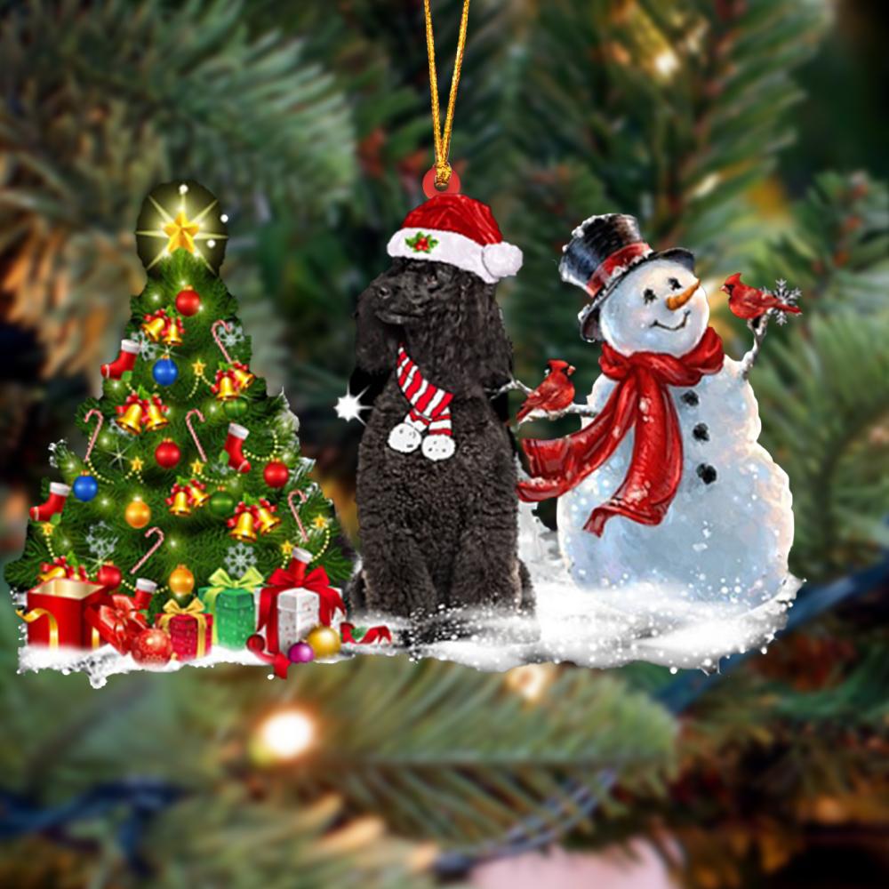 Ornament- Poodle Christmas Snow Hanging Ornament Dog Ornament, Car Ornament, Christmas Ornament - Best gifts your whole family
