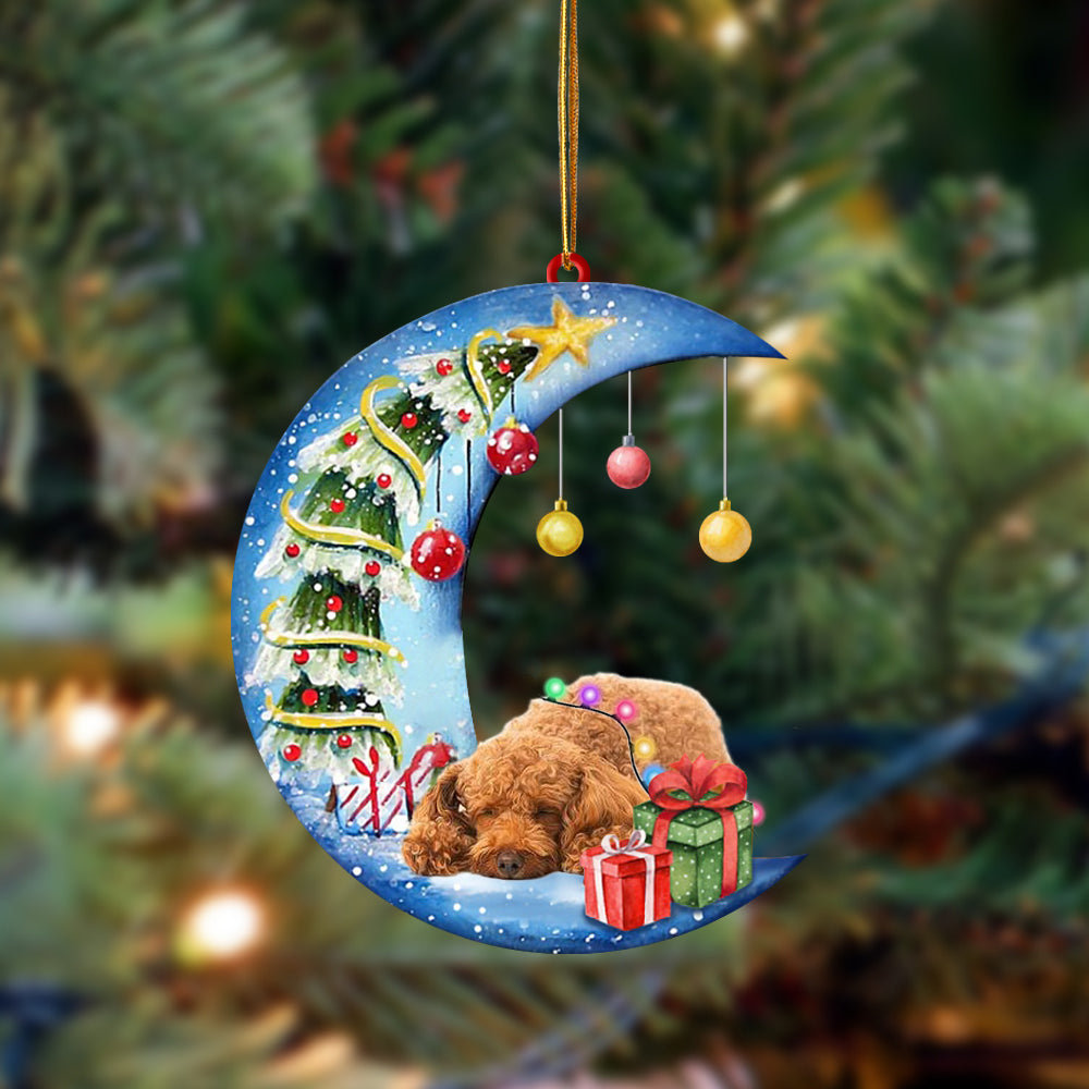 Ornament- Poodle1-Sleep On The Moon Christmas Two Sided Ornament, Happy Christmas Ornament, Car Ornament - Best gifts your whole family