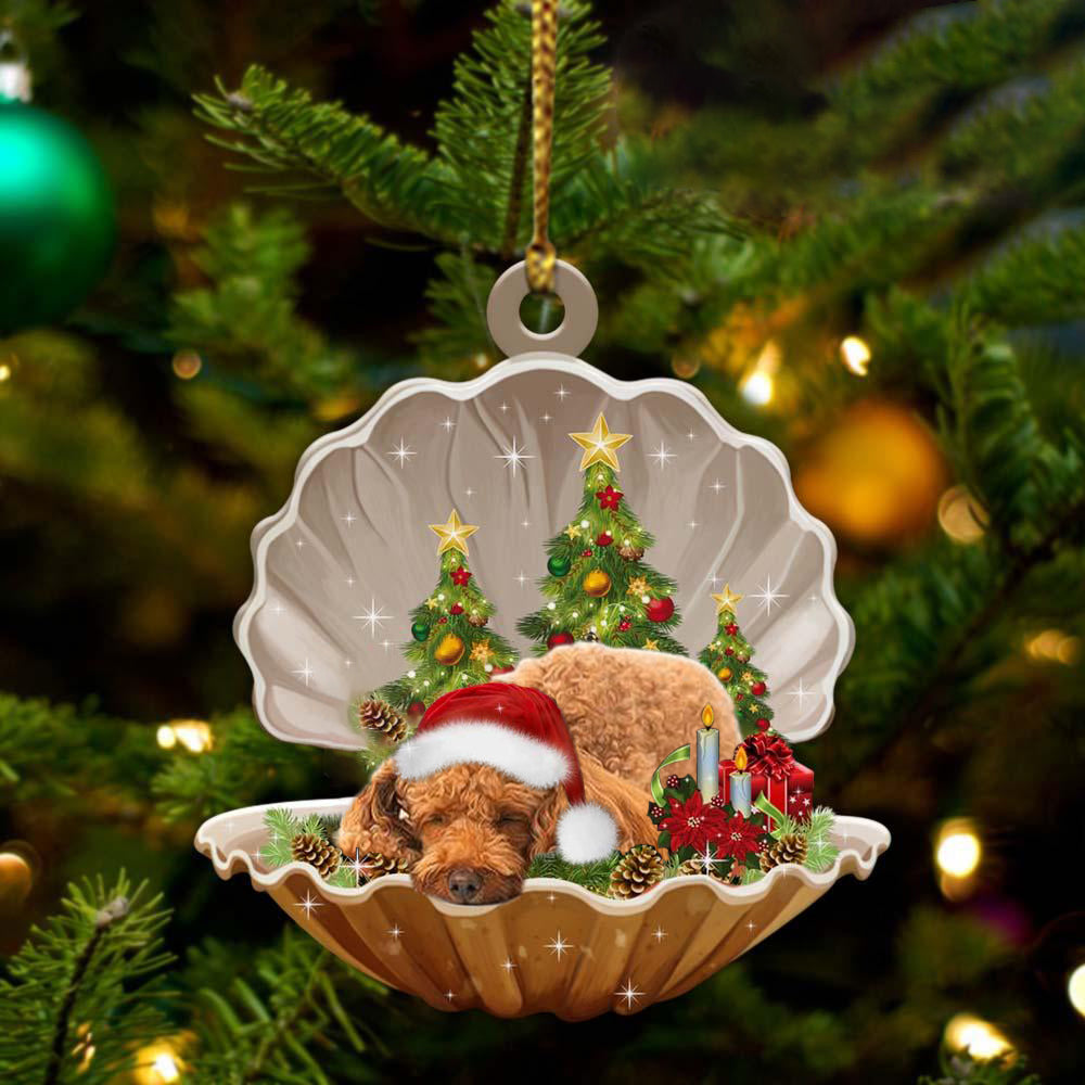 Ornament- Poodle3-Sleeping Pearl in Christmas Two Sided Ornament, Happy Christmas Ornament, Car Ornament - Best gifts your whole family