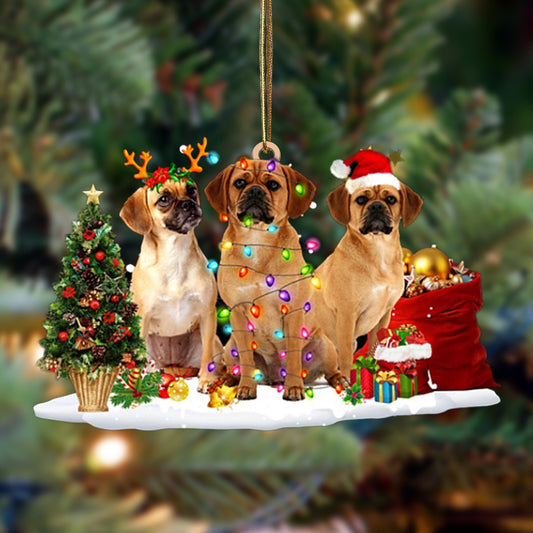 Ornament- Puggle-Christmas Dog Friends Hanging Ornament, Happy Christmas Ornament, Car Ornament - Best gifts your whole family