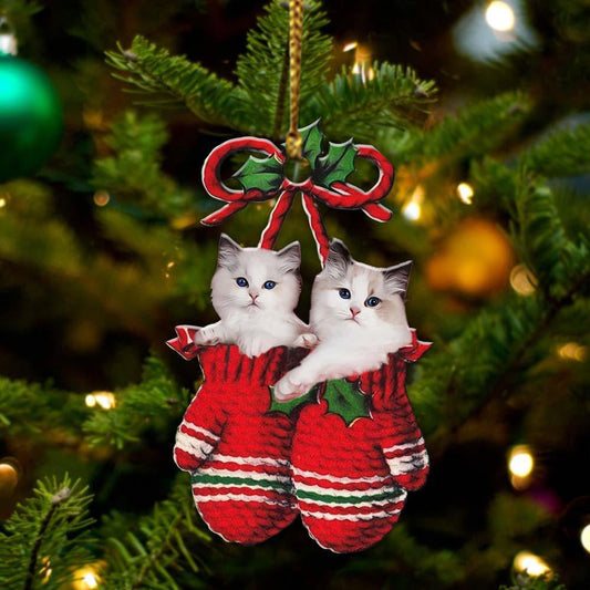 Ornament- Ragdoll Inside Your Gloves Christmas Holiday-Two Sided Ornament, Christmas Ornament, Car Ornament - Best gifts your whole family