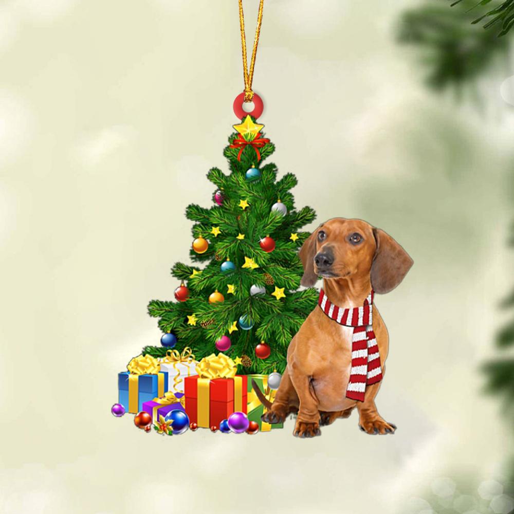 Ornament- Red Dachshund-Christmas Star Hanging Ornament, Happy Christmas Ornament, Car Ornament - Best gifts your whole family