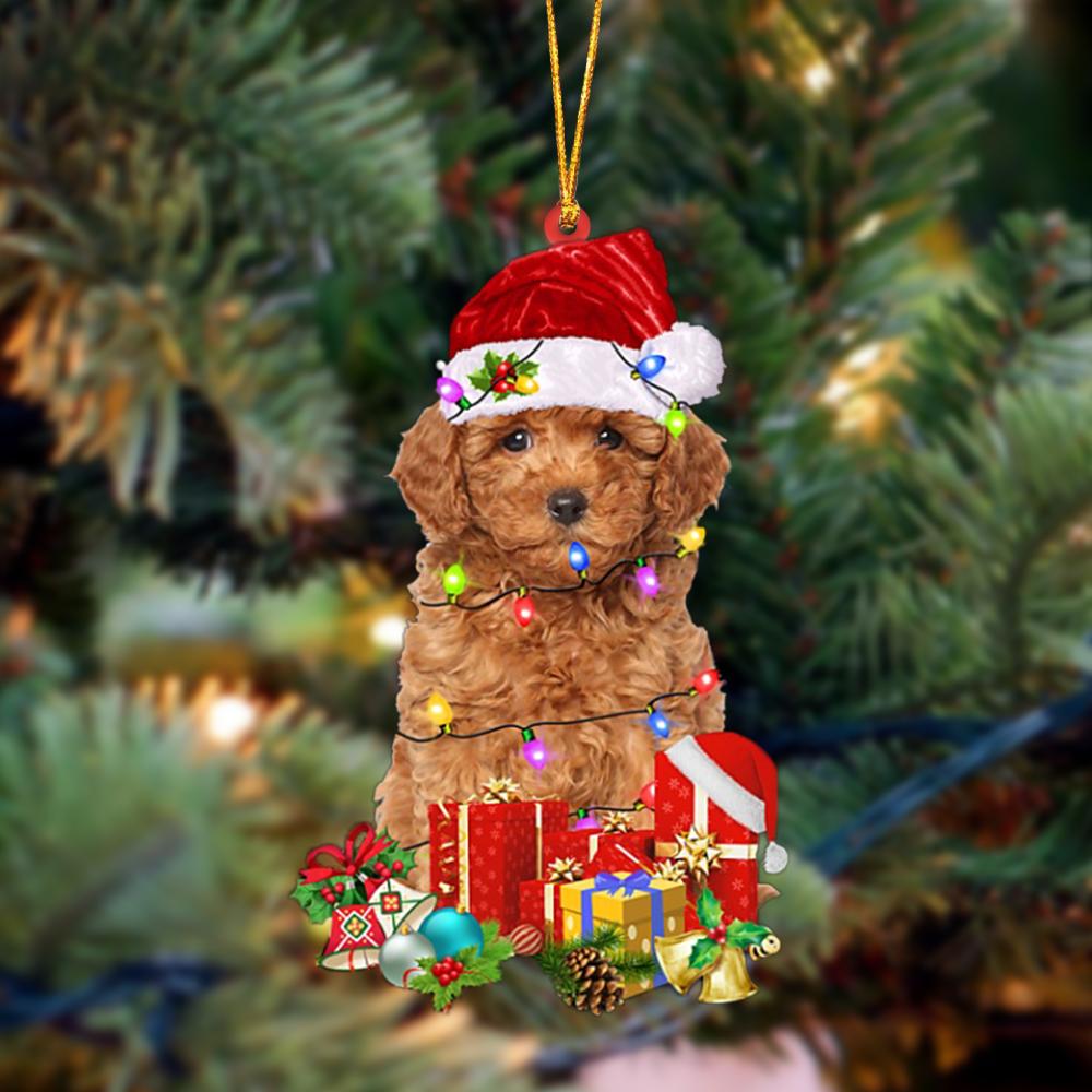 Ornament- RED Miniature Poodle-Dog Be Christmas Tree Hanging Ornament, Happy Christmas Ornament, Car Ornament - Best gifts your whole family