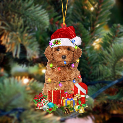 Ornament- RED Miniature Poodle-Dog Be Christmas Tree Hanging Ornament, Happy Christmas Ornament, Car Ornament - Best gifts your whole family