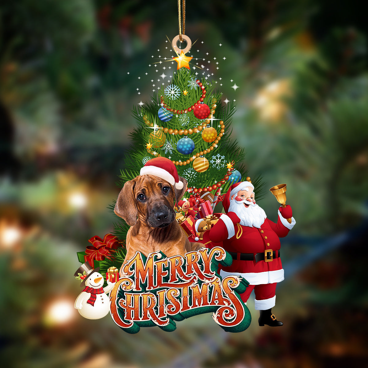 Ornament- Rhodesian ridgeback-Christmas Tree&Dog Hanging Ornament, Happy Christmas Ornament, Car Ornament - Best gifts your whole family